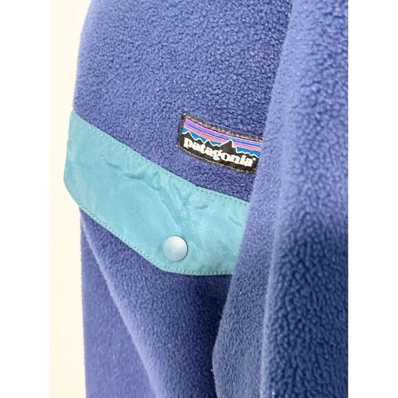 Patagonia Synchilla T Snap Men's Peddie Crew Fleece Jacket Blue‎ Size Small - Picture 5 of 13